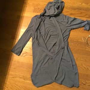 Light denim Hooded Cardigan